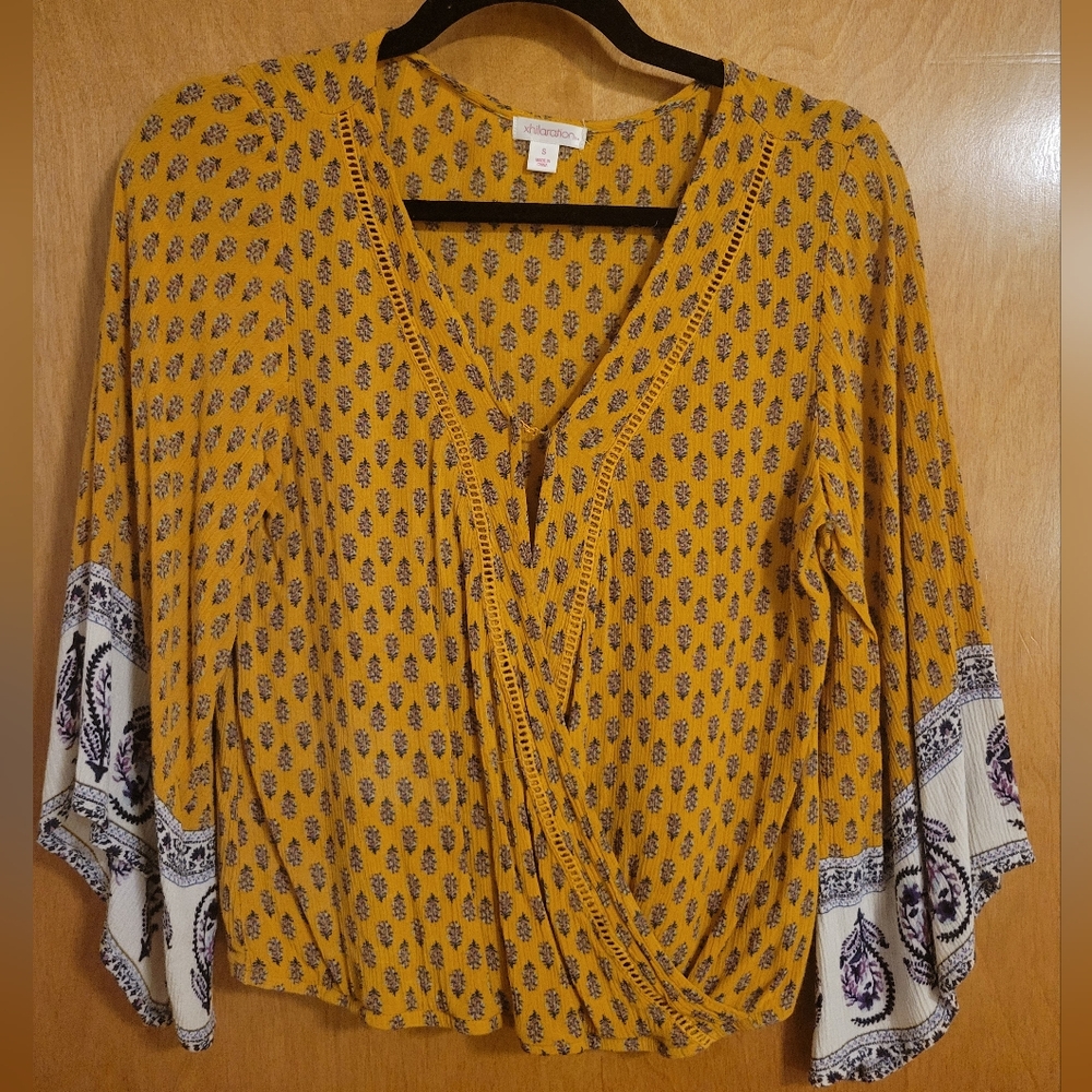 Boho faux wrap blouse -small